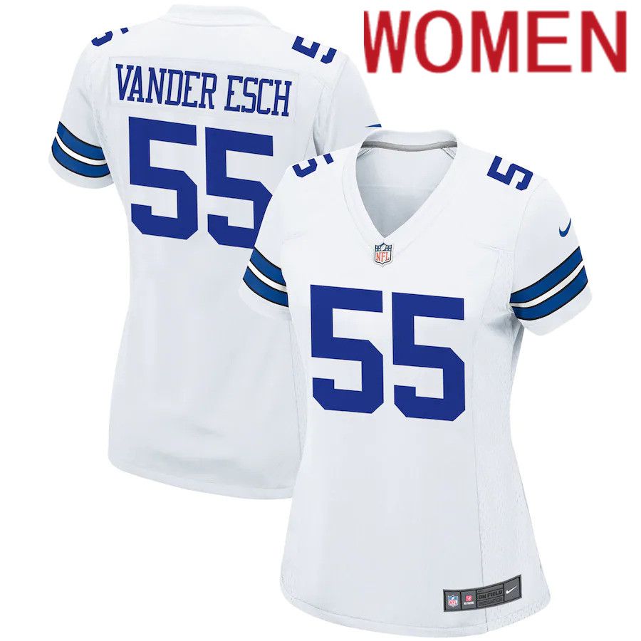 Women Dallas Cowboys #55 Leighton Vander Esch Nike White Game NFL Jersey->women nfl jersey->Women Jersey
